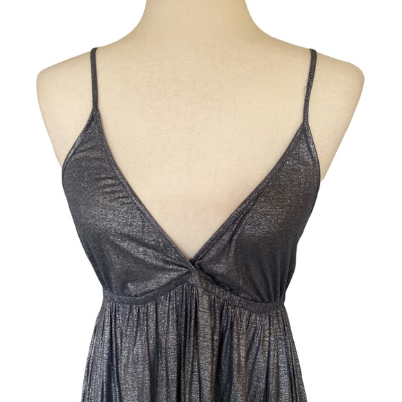 Velvet Graham & Spencer Anthro Metallic Silver Tunic Slip Dress - XS - Picture 3 of 10